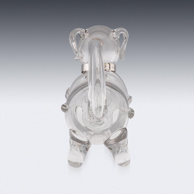 20th Century English Silver & Glass Novelty Claret Jug, 1916 For Sale - Image 16 of 18