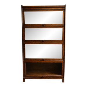 Antique Oak Barrister Bookcase With Four Glass Stacking Sections