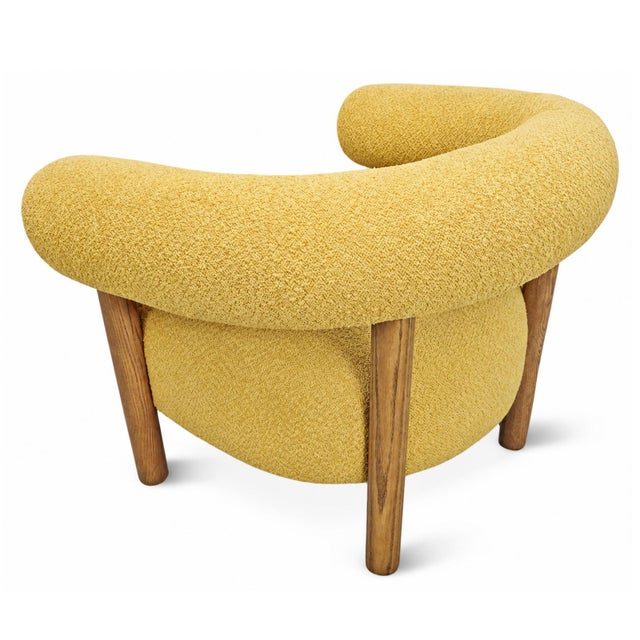 Mustard U Back Accent Chair For Sale - Image 4 of 5