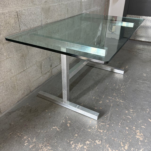 Milo Baughman Mid Century Modern Dining Room Table in the Milo Baughman Style. Circa 1970s. For Sale - Image 4 of 14