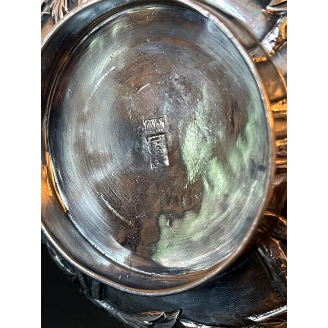 Late 19th Century Chinese Export Sterling Silver Creamer and Sugar by Cutshing For Sale - Image 5 of 16