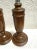 Antique 1890's Oak English Candlesticks Silver Leaf Tops- a Pair For Sale - Image 9 of 11