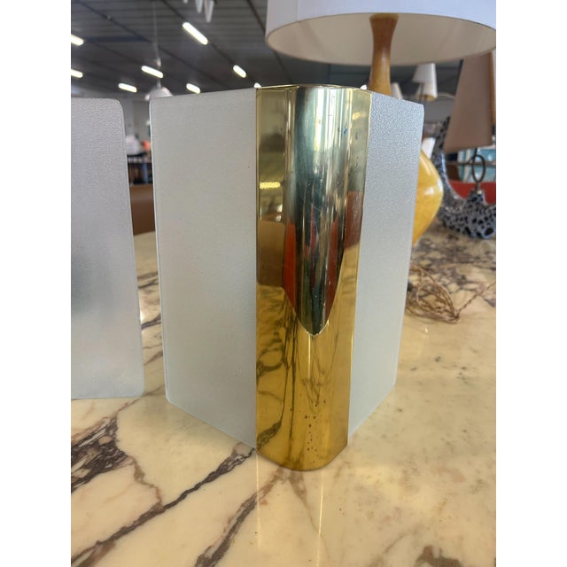 Vintage Wall Lights in Glass and Brass from Metalarte, 1990, Set of 2 For Sale - Image 6 of 7