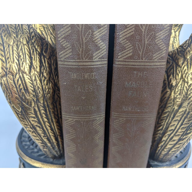 1931 Nathaniel Hawthorne Classics, Matching Brown & Gold Decorative Book Pair For Sale - Image 10 of 11