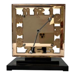 Ato Art Deco Peach Mirror-Faced Clock, Circa 1930s