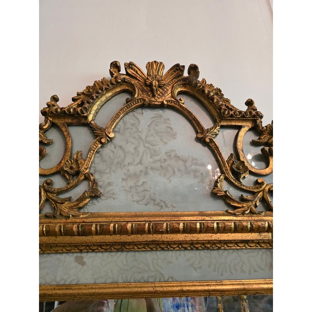 Mid-Century Modern Vintage Early Mid Century Modern Italian Gilded Mirror For Sale - Image 3 of 14