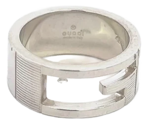 1990s Gucci Estate Ring Size 5 Sterling Silver