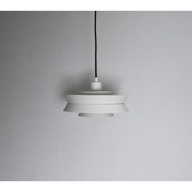 Swedish mid century design, pendant “Trava” by Carl Thore for Granhaga Metalindustri. White lacquered aluminium (not...
