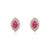 Halo Diamond Ruby Marquise Shape Stud Earrings for Her- a Pair For Sale - Image 4 of 10