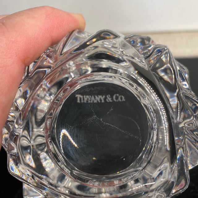 Transparent Tiffany and Co Rock Cut Votive Candle Holder For Sale - Image 8 of 10
