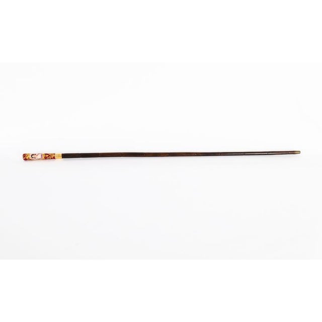 This is a fine antique French Sevres porcelain and gold plate handled walking stick /sword stick, circa 1890 in date The...