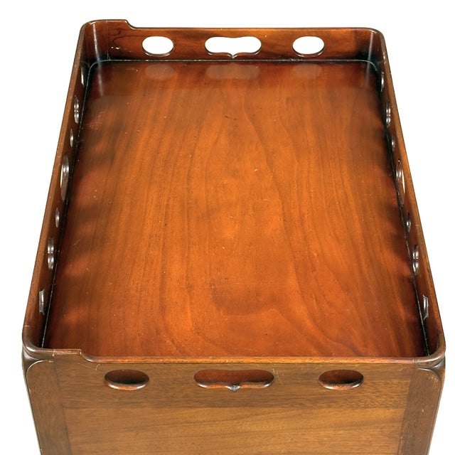 18th Century Style Side Table With Gallery Top and Storage, English For Sale - Image 6 of 8