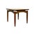 This mid-century modern square end table features a rich wood finish with prominent natural grain patterns across its...