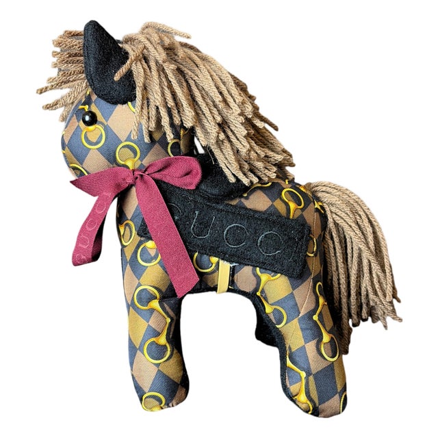 Gucci Horsebit Vintage Silk & Cashmere Scarf Noble Pony For Sale