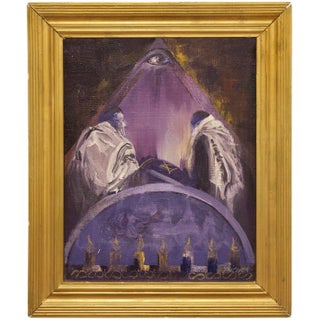 Teresa Gniewek, Kabbalah Judaica Torah Painting "SWIATTO TORY I" Synagogue interior, 1990 For Sale