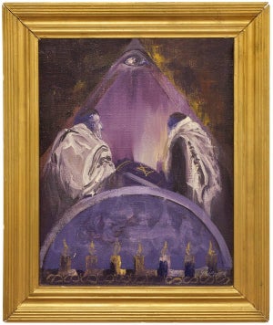 Teresa Gniewek, Kabbalah Judaica Torah Painting "SWIATTO TORY I" Synagogue interior, 1990