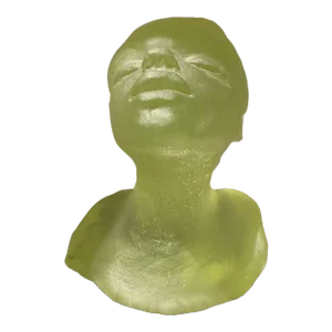 "Close to the Bridge" Cast Glass Head Sculpture