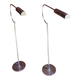 1970's Chrome Floor lamps Pair For Sale
