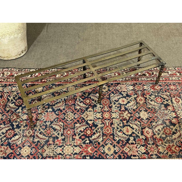 Antique English Brass Fireplace Bench, 1800s For Sale - Image 3 of 7