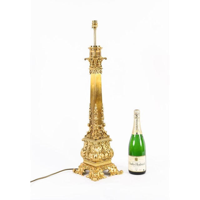 Antique French Ormolu Corby Castle Table Lamps, 1850, Set of 2 For Sale - Image 18 of 18