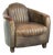 Cowhide Leather Aviator Club Armchair with Aluminium Finish For Sale