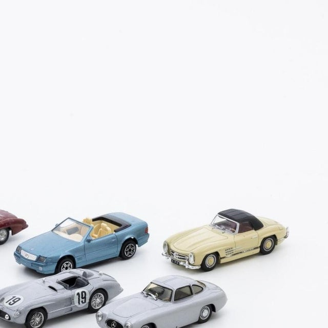 Miniature Mercedes Cars, Set of 9 For Sale - Image 4 of 6