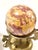 Metal Vintage Marble Stone Spheres Balls on Brass Pedestal - Set of 3 For Sale - Image 7 of 10