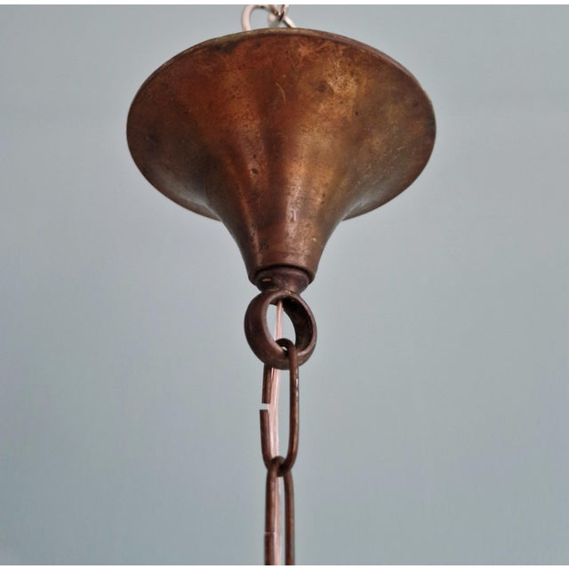 Bauhaus Pendant Light in White Opaline and Blue Satin Glass, 1920s For Sale - Image 11 of 18