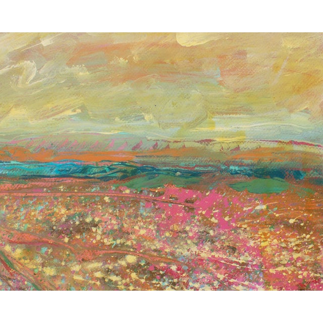 A 1989 acrylic on paper diptych painting, titled West, by the American artist Harry Hilson (1935-2004). Each panel of this...