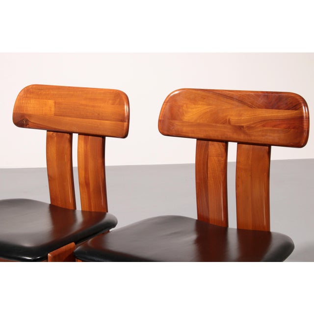Sapporo Dining Chairs in Walnut by Mario Marenco for Mobilgirgi, 1970s, Set of 4 For Sale - Image 3 of 14