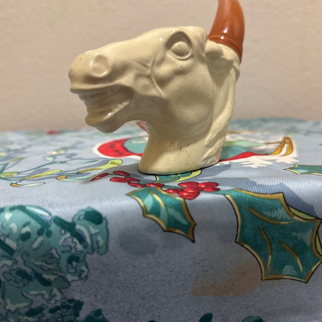 American 1970s "Wild Mustang Pipe" Glass Cologne Decanter Empty For Sale - Image 3 of 6