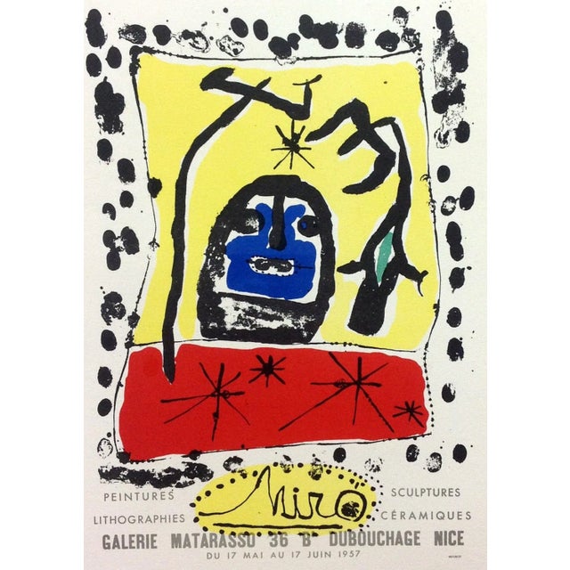 Title: Miro 1957 Artist: Joan Miro Country: Spain Medium: Lithograph Paper size: 12.5 X 9.5 inch Printed: 1959 by Mourlot...
