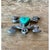 This striking vintage Native American silver inlaid turquoise pendant exemplifies traditional Southwestern artistry,...