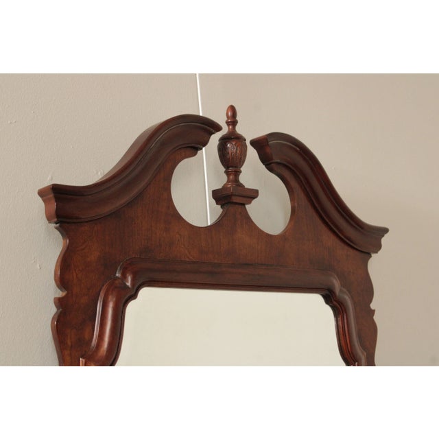 Late 20th Century Henredon Chippendale Style Carved Cherry Wall Mirror For Sale - Image 5 of 12