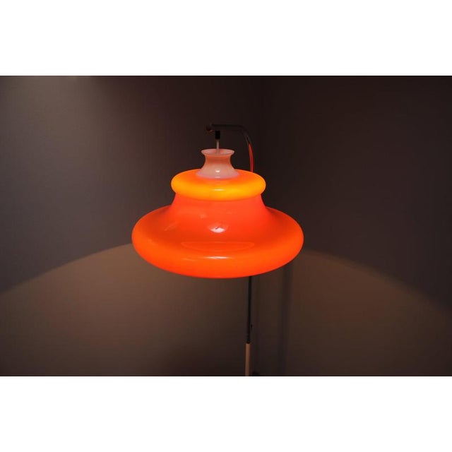 Vintage Hungarian Space Age Orange Plastic and Chrome Floor Lamp, 1970s For Sale - Image 12 of 14