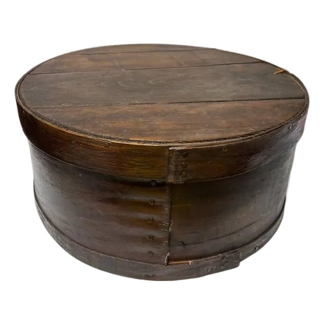 Early 20th Century Antique Primitive Shaker Bentwood Round Pantry Cheese Box For Sale