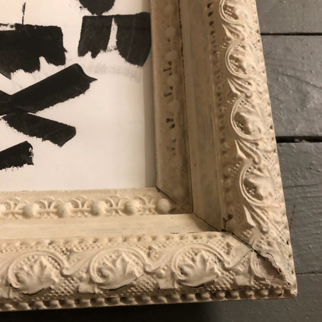 Contemporary Original Contemporary Abstract Female Portrait Painting Ornate Vintage Frame For Sale - Image 3 of 5