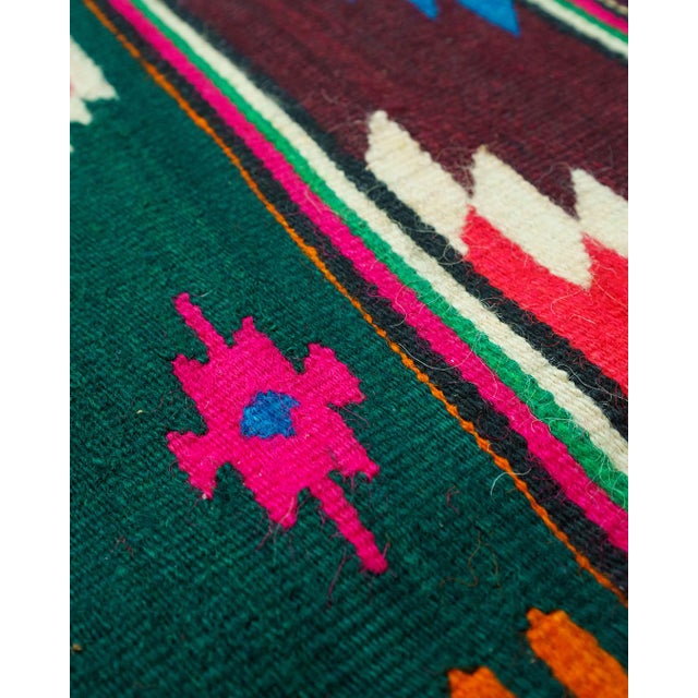 1970s Vintage Eastern European Handwoven Wool Flatweave Runner Rug, 1970s For Sale - Image 5 of 10