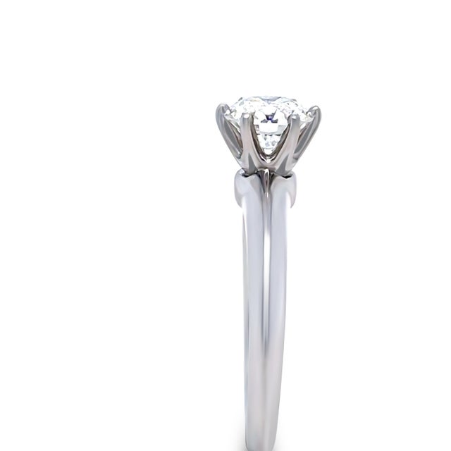 2020s Tiffany & Co Platinum Diamond Engagement Ring 0.85ct, Size 5.25 For Sale - Image 5 of 12