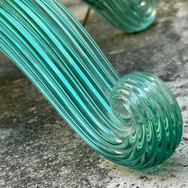 Green Murano Glass 4-Feet Floor Lamp attributed to Barovier & Toso, Italy, 1930s-1940s For Sale - Image 17 of 18