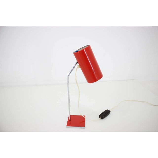 Red Vintage Red Table Lamp from Lidokov, 1960s For Sale - Image 8 of 12