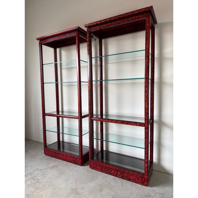 1970s Hollywood Regency Faux Tortoiseshell Five-Tier Étagères – A Pair For Sale - Image 4 of 12