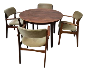 Vintage Dining Set by Erik Buck, Set of 11