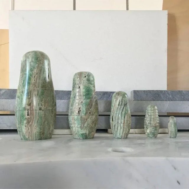 Green Matryoshka by Pete Pongsak Unique piece 2018 Materials: Emerald onyx Dimensions: Biggest: Diameter 16.5 x height 35...