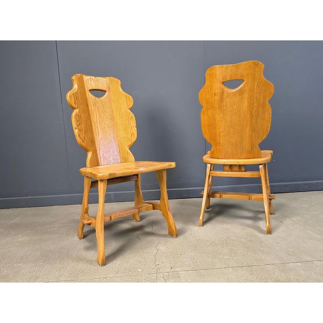 Rustic and very sturdy solid oak dining chairs. These hand crafted chairs are very well made and will last for many many...