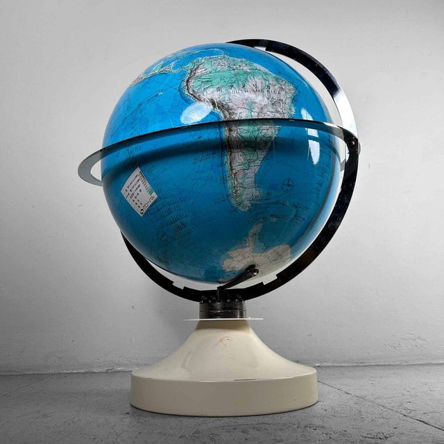 Blue Large Japanese Globe World Map from Gakken, Japan, 1980s For Sale - Image 8 of 18