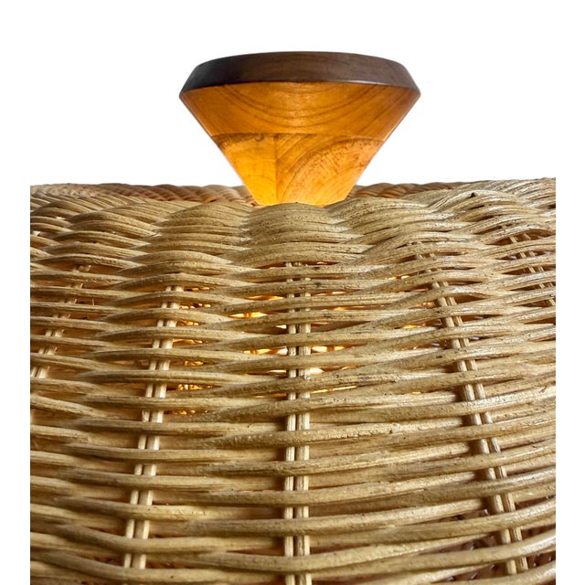 Terra Halo Rattan Floor Lamp For Sale In Los Angeles - Image 6 of 12