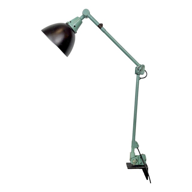 Green Industrial Workshop Desk Lamp by Curt Fischer for Midgard, 1950s For Sale