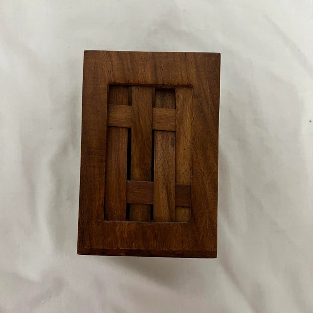 French Country Rosewood Woven Desk Pencil Holder/ Brush Pot For Sale - Image 3 of 6