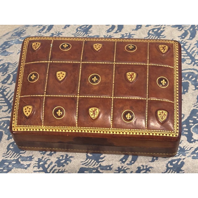 Mid-Century Italian Leather Quilted Playing Card Box by Bigliocchi Roma For Sale - Image 16 of 17